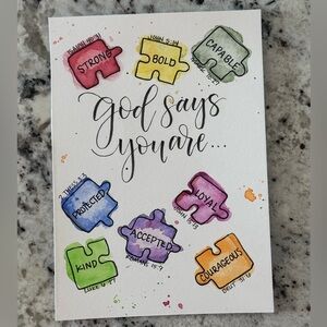 (4"x6") God Says ASD Scripture Print